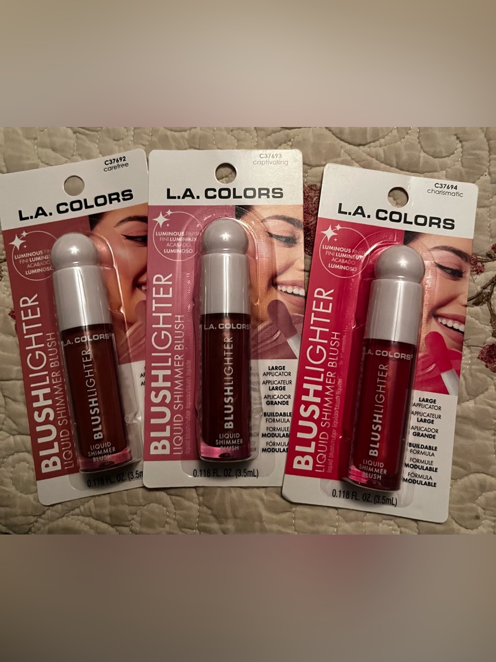 L.A. COLORS Blushlighter Liquid Shimmer Blush - Pink Packaging